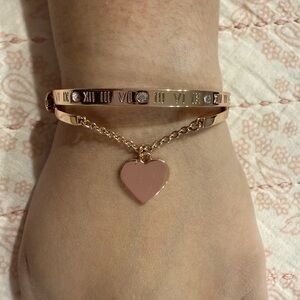 Things Remembered Rose Gold Heart Charm Bracelet
